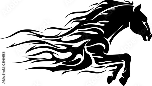Fotomural Horse Power, Abstract Flame Bust
