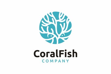 coral fish logo design