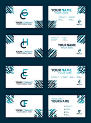 business card design set with CG and C company logo. Modern flat design concept for Landing page website, mobile apps ui ux, banner poster, flyer brochure, web print document. Vector EPS 10