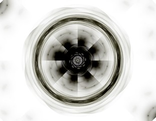 Poster - Abstract fractal background - computer-generated image. Digital art. Converging toward the center of the circles.