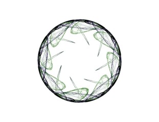 Poster - Abstract fractal background - computer-generated image. Digital art. Converging toward the center of the circles.