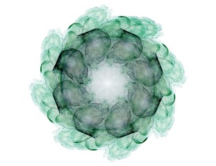 Poster - Abstract fractal background - computer-generated image. Digital art. Converging toward the center of the circles.