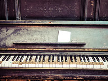 Old Dusty Black Piano