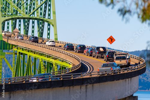 Close Up View On Astoria Megler Bridge A Steel Cantilever Through Truss Bridge In Northwest United States Spanning Columbia River Between Astoria Oregon And Point Ellice Near Megler Washington Stock Photo Adobe