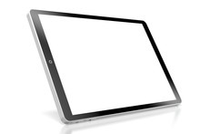3D Brandless Tablet With Empty Screen Isolated On White Background