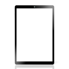 Wall Mural - 3D brandless tablet with empty screen isolated on white background