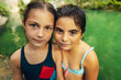 Leinwandbild Motiv Two cute little girls