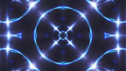 Poster - Abstract blue fractal lights, 3d rendering backdrop, computer generating background