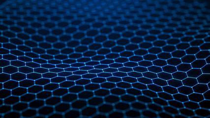 Poster - Futuristic hexagon background. Abstract technology background. Technology concept. Big data.