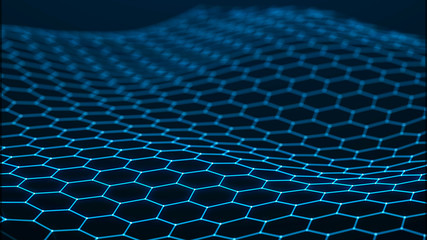 Poster - Futuristic hexagon background. Abstract technology background. Technology concept. Big data.