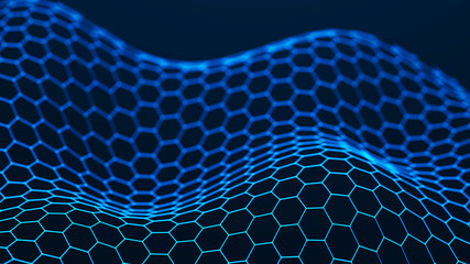 Poster - Futuristic hexagon background. Abstract technology background. Technology concept. Big data.