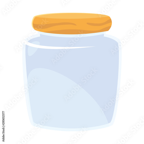 Photographie glass jar on white background