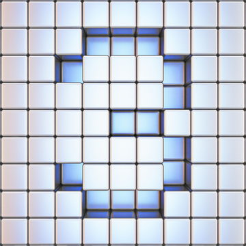 Cube grid Number 3 THREE 3D