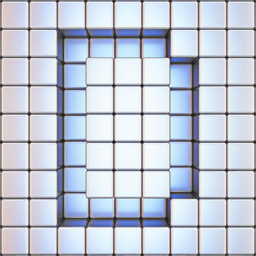 Cube grid Letter D 3D
