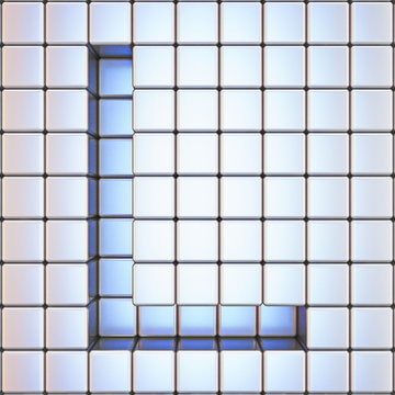 Cube grid Letter L 3D