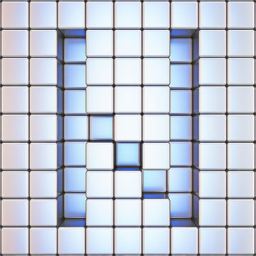 Cube grid Letter N 3D