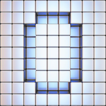 Cube grid Letter O 3D