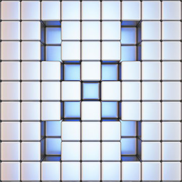 Cube grid Letter X 3D