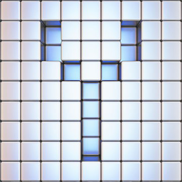Cube grid Letter Y 3D