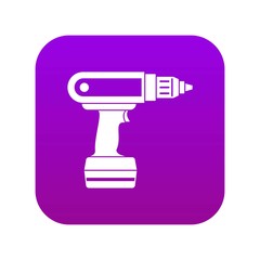 Poster - Electric screwdriver drill icon digital purple for any design isolated on white vector illustration