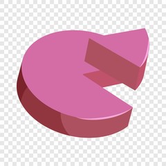Poster - Pink pie chart icon. Cartoon illustration of pink pie chart vector icon for web