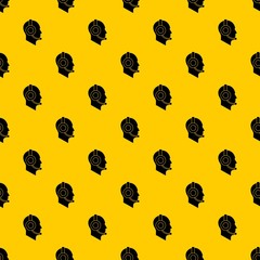 Poster - Operator in headset pattern seamless vector repeat geometric yellow for any design