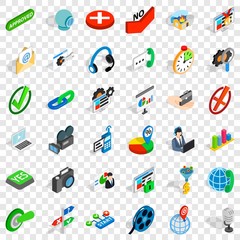 Poster - Medal icons set. Isometric style of 36 medal vector icons for web for any design