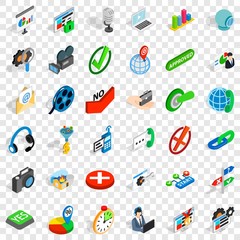 Poster - Asking icons set. Isometric style of 36 asking vector icons for web for any design