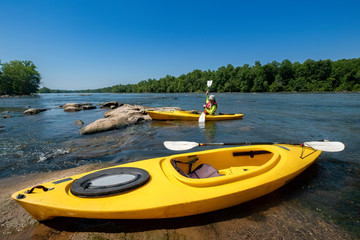 Wall Mural - Kayaking on the Catawba River, Landsford Canal State Park, South Carolina	