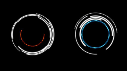 Aufkleber - HUD Futuristic Spin Crosshair Circles User Interface Target Point Monitor Concept. Abstract Rotate UI Gadget Element Hi Technology Illustration.