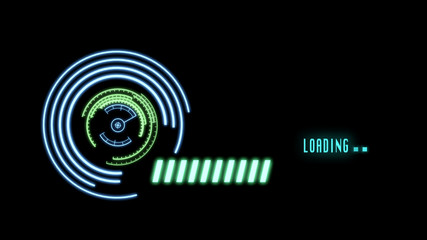 Aufkleber - HUD Futuristic Spin Crosshair Circles User Interface Target Point Monitor Concept. Abstract Rotate UI Gadget Element Hi Technology Illustration.