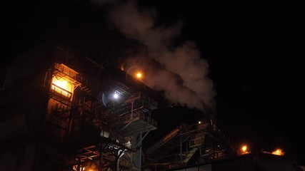 Sticker - sugar factory industry line production cane process night