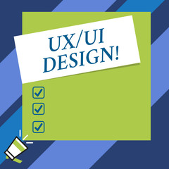 Text sign showing Ux Or Ui Design. Business photo text two different elements of a single consumer experience