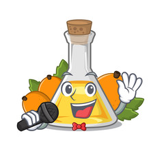 Sticker - Singing apricot oil in the cartoon shape