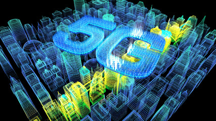 Poster - Futuristic holographic 5G digital wireless high speed fifth innovative generation for cellular network connectivity, high speed Internet broadband network