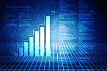 Poster - 2d rendering Stock market online business concept. business Graph 