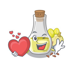 Poster - With heart grape seed oil the mascot shape