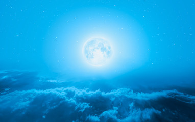 night sky with moon in the clouds 
