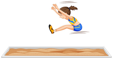 Wall Mural - long jump girl jumping in sport event