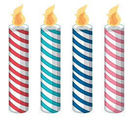 Wall Mural - set of color candles isolated