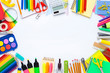 © dragonstock - School supplies on white background. Back to school concept..