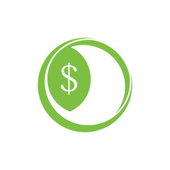 green money leaf grow symbol logo vector