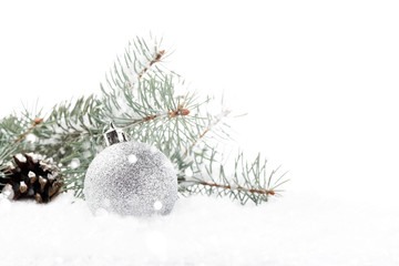 christmas decoration on abstract white background