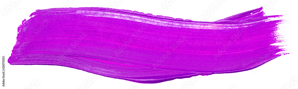 purple acrylic stain element on white background. with brush and paint texture hand-drawn. acrylic brush strokes abstract fluid liquid ink pattern - obrazy, fototapety, plakaty 