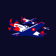 Wall Mural - plane logo icon