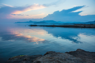 Sticker - mountains on the sea coast