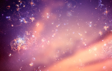 Wall Mural - mystical mystic magic esoteric background with stars in purple pink tonality