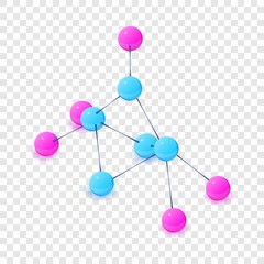 Poster - Molecule icon. Isometric illustration of molecule vector icon for web