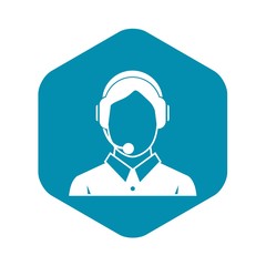 Poster - Client services and communication, phone assistance icon. Simple illustration of client services and communication, phone assistance vector icon for web