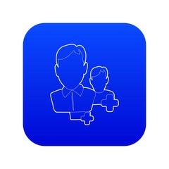 Poster - Add users icon blue vector isolated on white background